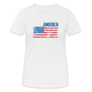 États-Unis Amérique Musique Rock - T-shirt respirant Femme - blanc - Devant - AI Model Female 172 dark (172cm)