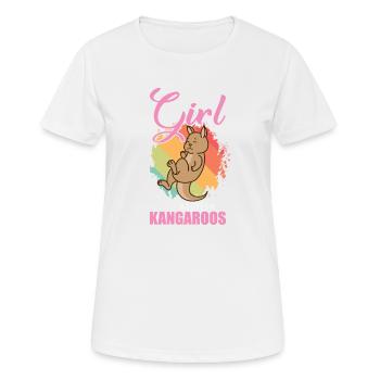 Une fille aime Kangaroos Australie - T-shirt respirant Femme - blanc - Devant - AI Model Female 172 dark (172cm)