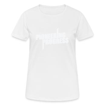 Progrès pionniers - T-shirt respirant Femme - blanc - Devant - AI Model Female 172 dark (172cm)