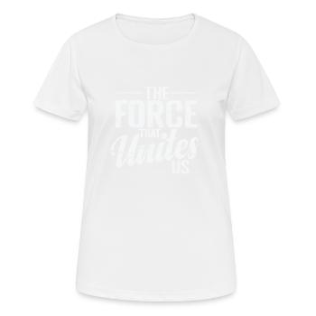 La force qui nous unit - T-shirt respirant Femme - blanc - Devant - AI Model Female 172 dark (172cm)
