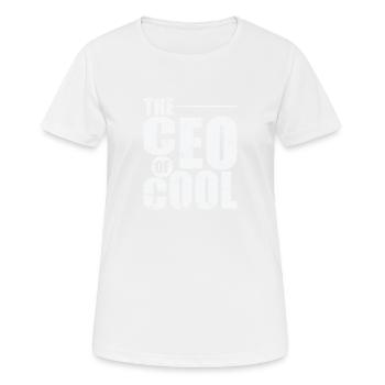 The CEO of Cool - Women's Breathable T-Shirt - white - Front - AI Model Female 172 dark (172cm)