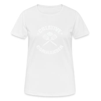 Commandant créatif - T-shirt respirant Femme - blanc - Devant - AI Model Female 172 dark (172cm)