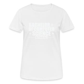 Bachelor of Computer Science - Frauen T-Shirt atmungsaktiv - Weiß - Vorne - AI Model Female 172 dark (172cm)
