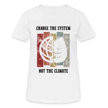 Student demo against climate change - Women's Breathable T-Shirt - white - Front - AI Model Female 172 dark (172cm)