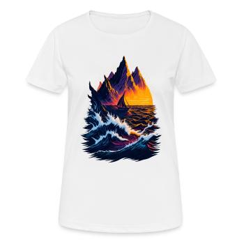 Fantastische Landschaftsillustration - Frauen T-Shirt atmungsaktiv - Weiß - Vorne - AI Model Female 172 dark (172cm)
