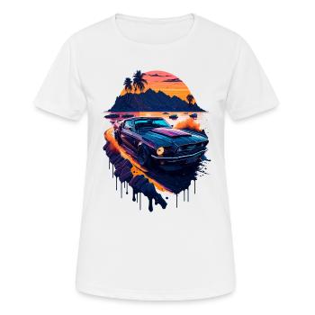 Klassischer Sportwagen - Frauen T-Shirt atmungsaktiv - Weiß - Vorne - AI Model Female 172 dark (172cm)