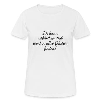 morning grouch - Women's Breathable T-Shirt - white - Front - AI Model Female 172 dark (172cm)