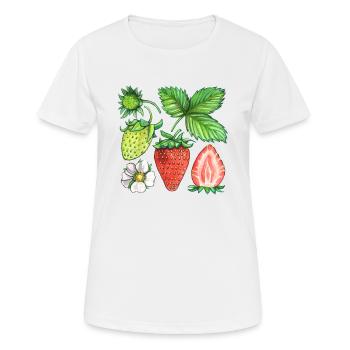 Erdbeeren - Frauen T-Shirt atmungsaktiv - Weiß - Vorne - AI Model Female 172 dark (172cm)