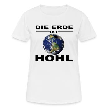 Die Erde ist hohl / Hohlerde / Innensonne - Frauen T-Shirt atmungsaktiv - Weiß - Vorne - AI Model Female 172 dark (172cm)