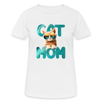 Cat mom - Women's Breathable T-Shirt - white - Front - AI Model Female 172 dark (172cm)