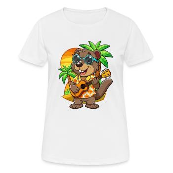 Lustige Biber Cartoon Sommer Strand Sonnenbrille - Frauen T-Shirt atmungsaktiv - Weiß - Vorne - AI Model Female 172 dark (172cm)