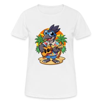 Lustige Elster Cartoon Sommer Strand Sonnenbrille - Frauen T-Shirt atmungsaktiv - Weiß - Vorne - AI Model Female 172 dark (172cm)