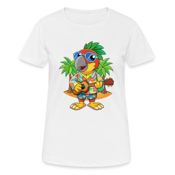 Lustige Papageien-Cartoon-Sommer-Strand-Sonnenbrille - Frauen T-Shirt atmungsaktiv - Weiß - Vorne - AI Model Female 172 dark (172cm)