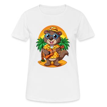 Lustige Biber Cartoon Sommer Strand Sonnenbrille - Frauen T-Shirt atmungsaktiv - Weiß - Vorne - AI Model Female 172 dark (172cm)