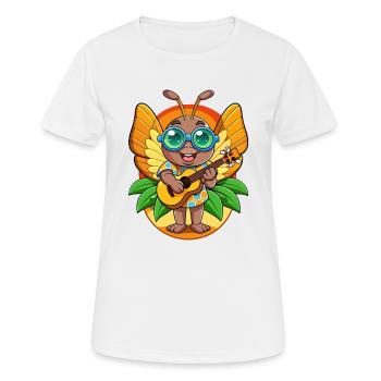 Lunettes de soleil de plage d’été de dessin animé de papillon drôle - T-shirt respirant Femme - blanc - Devant - AI Model Female 172 dark (172cm)