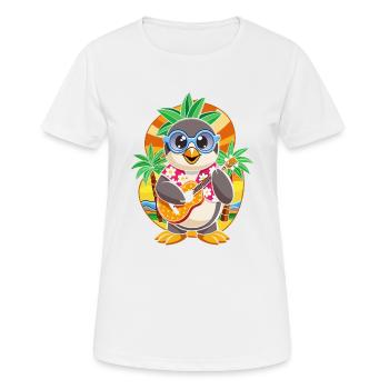 Lustige Pinguin Cartoon Sommer Strand Sonnenbrille - Frauen T-Shirt atmungsaktiv - Weiß - Vorne - AI Model Female 172 dark (172cm)