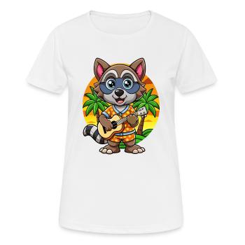 Lustige Waschbär Cartoon Sommer Strand Sonnenbrille - Frauen T-Shirt atmungsaktiv - Weiß - Vorne - AI Model Female 172 dark (172cm)
