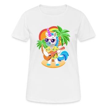 Lunettes de soleil de plage d’été de dessin animé de licorne drôle - T-shirt respirant Femme - blanc - Devant - AI Model Female 172 dark (172cm)