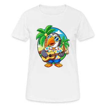 Lustige Tukan Cartoon Sommer Strand Sonnenbrille - Frauen T-Shirt atmungsaktiv - Weiß - Vorne - AI Model Female 172 dark (172cm)
