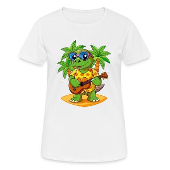 Lustige Schildkröte Cartoon Sommer Strand Sonnenbrille - Frauen T-Shirt atmungsaktiv - Weiß - Vorne - AI Model Female 172 dark (172cm)