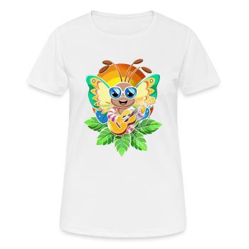 Lustige Schmetterling Cartoon Sommer Strand Sonnenbrille - Frauen T-Shirt atmungsaktiv - Weiß - Vorne - AI Model Female 172 dark (172cm)