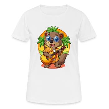 Lustige Biber Cartoon Sommer Strand Sonnenbrille - Frauen T-Shirt atmungsaktiv - Weiß - Vorne - AI Model Female 172 dark (172cm)