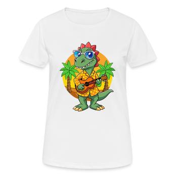 Lustige Dinosaurier Cartoon Sommer Strand Sonnenbrille - Frauen T-Shirt atmungsaktiv - Weiß - Vorne - AI Model Female 172 dark (172cm)