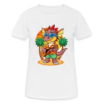 Lunettes de soleil de plage d’été de dessin animé de dragon drôle - T-shirt respirant Femme - blanc - Devant - AI Model Female 172 dark (172cm)