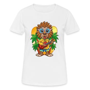 Lustige Pavian Cartoon Sommer Strand Sonnenbrille - Frauen T-Shirt atmungsaktiv - Weiß - Vorne - AI Model Female 172 dark (172cm)
