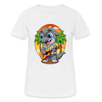 Lustige Delphin Cartoon Sommer Strand Sonnenbrille - Frauen T-Shirt atmungsaktiv - Weiß - Vorne - AI Model Female 172 dark (172cm)