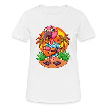 Lustige Flamingo Cartoon Sommer Strand Sonnenbrille - Frauen T-Shirt atmungsaktiv - Weiß - Vorne - AI Model Female 172 dark (172cm)