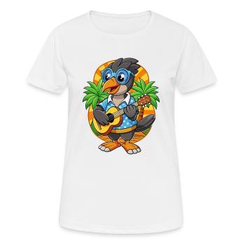 Lustige Elster Cartoon Sommer Strand Sonnenbrille - Frauen T-Shirt atmungsaktiv - Weiß - Vorne - AI Model Female 172 dark (172cm)