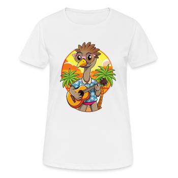 Drôle d’autruche dessin animé plage d’été lunettes de soleil - T-shirt respirant Femme - blanc - Devant - AI Model Female 172 dark (172cm)