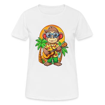 Lunettes de soleil de plage d’été de dessin animé de singe drôle - T-shirt respirant Femme - blanc - Devant - AI Model Female 172 dark (172cm)