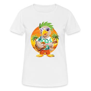 Lustige Adler Cartoon Sommer Strand Sonnenbrille Gitarre - Frauen T-Shirt atmungsaktiv - Weiß - Vorne - AI Model Female 172 dark (172cm)