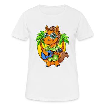 Funny Horse Summer Beach Sunglasses Hawaiian - Women's Breathable T-Shirt - white - Front - AI Model Female 172 dark (172cm)
