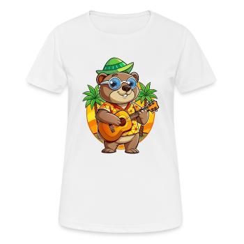 Funny Groundhog Summer Beach Sunglasses Hawaiian - Women's Breathable T-Shirt - white - Front - AI Model Female 172 dark (172cm)