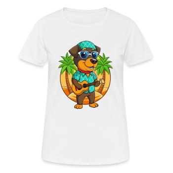 Drôle de Rottweiler Chien Lunettes de soleil de plage d’été - T-shirt respirant Femme - blanc - Devant - AI Model Female 172 dark (172cm)