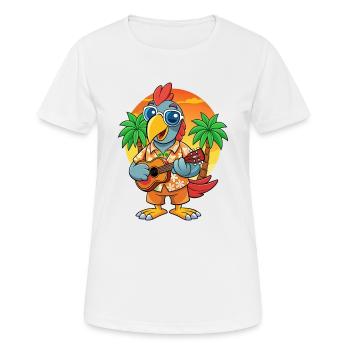 Drôle de perroquet d’été plage lunettes de soleil hawaïenne - T-shirt respirant Femme - blanc - Devant - AI Model Female 172 dark (172cm)