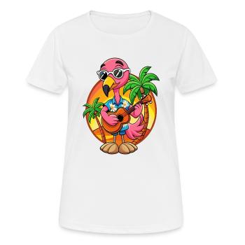 Lustige Flamingo Sommer Strand Sonnenbrille Hawaiianisch - Frauen T-Shirt atmungsaktiv - Weiß - Vorne - AI Model Female 172 dark (172cm)