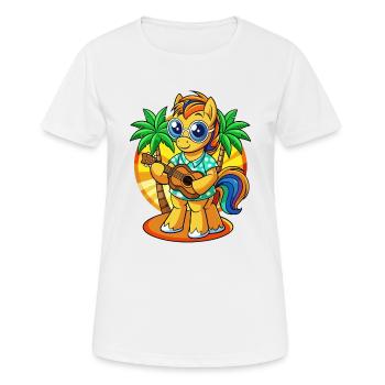 Funny Pony Summer Beach Sunglasses Hawaiian - Women's Breathable T-Shirt - white - Front - AI Model Female 172 dark (172cm)