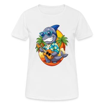 Lunettes de soleil de plage d’été de phoque drôle hawaïen - T-shirt respirant Femme - blanc - Devant - AI Model Female 172 dark (172cm)