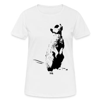 Erdmännchen - Frauen T-Shirt atmungsaktiv - Weiß - Vorne - AI Model Female 172 dark (172cm)