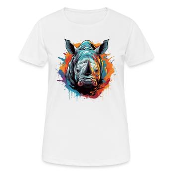 Party Rhinoceros - Women's Breathable T-Shirt - white - Front - AI Model Female 172 dark (172cm)