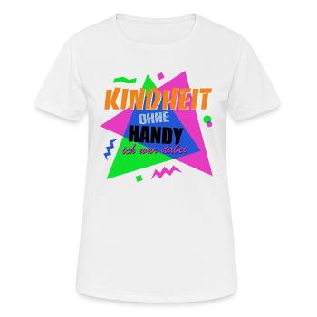 Kindheit ohne Handy - Ich war dabei - Frauen T-Shirt atmungsaktiv - Weiß - Vorne - AI Model Female 172 dark (172cm)