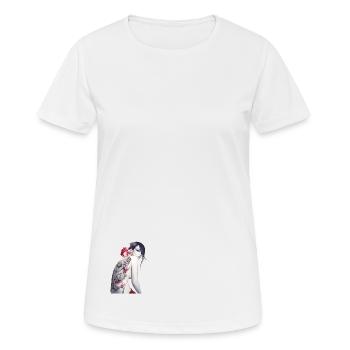 Asiatique - T-shirt respirant Femme - blanc - Devant - AI Model Female 172 dark (172cm)