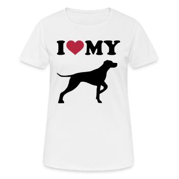 German Shorthaired Pointer - T-shirt respirant Femme - blanc - Devant - AI Model Female 172 dark (172cm)