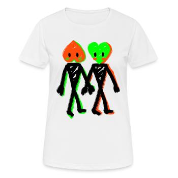 Paar Herz - Frauen T-Shirt atmungsaktiv - Weiß - Vorne - AI Model Female 172 dark (172cm)