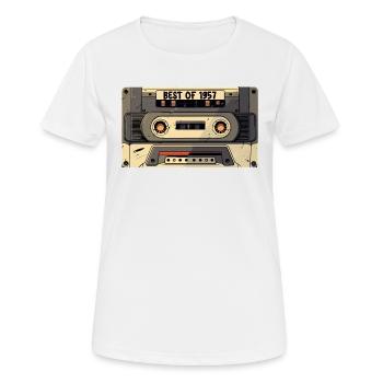 Best of 1957 - Kassette 1957 - Geboren 1957 Geschenk - Frauen T-Shirt atmungsaktiv - Weiß - Vorne - AI Model Female 172 dark (172cm)