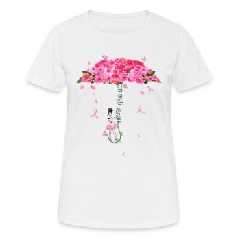 Lutte contre le cancer du sein - Octobre rose - T-shirt respirant Femme - blanc - Devant - AI Model Female 172 dark (172cm)
